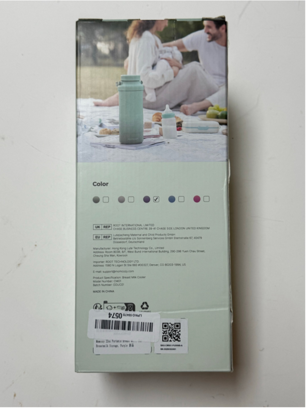 Momcozy 22oz Portable Breast Milk Cooler Model CM01 Purple NEW - Picture 2 of 11